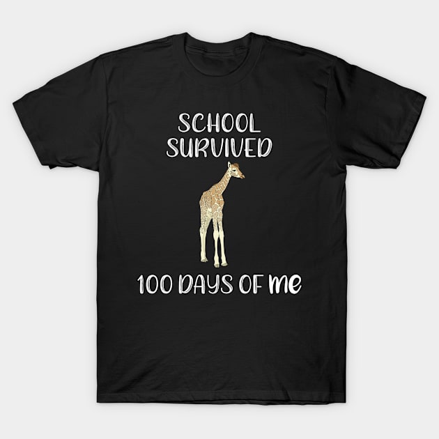 School Survived 100 Days of Me Giraffe T-Shirt by LucyMacDesigns